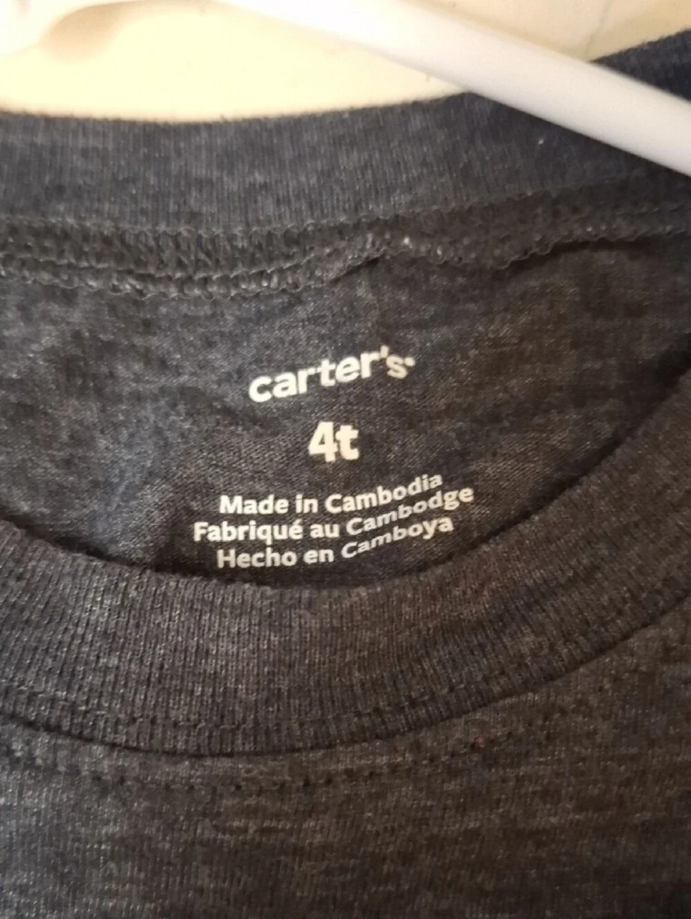 Carter's Navy Short Sleeve Tee with Cream Graphic 